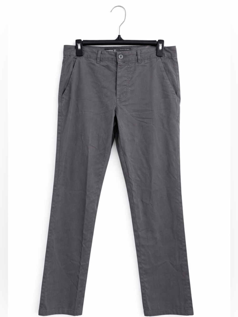 Denim & Co Men’s Chino Pants 30x32 Gray Straight Fit Casual Dress Pants